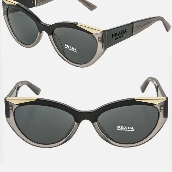 Prada Black and Gray Cat-Eye Sunglasses with Gradient Design (NIB) - Picture 9 of 9